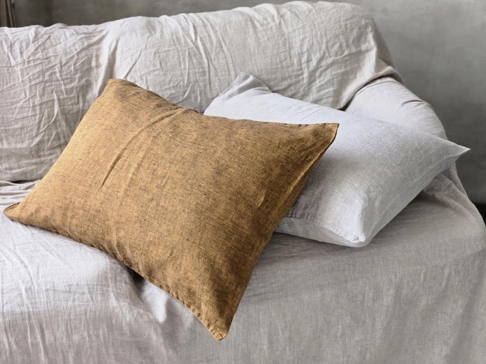 Stonewashed Linen Pillow Cover: Farmhouse Bed Pillowcase, Envelope Closure