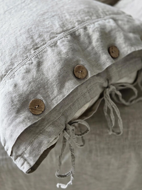 Organic Linen Pillowcase with Ties: Soft Flax Pillow Sham