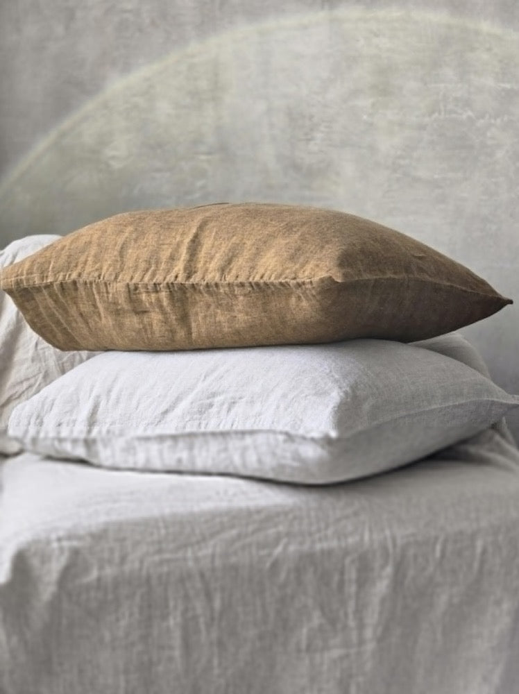 Stonewashed Linen Pillow Cover: Farmhouse Bed Pillowcase, Envelope Closure