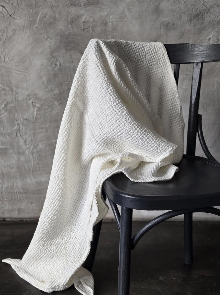 Waffle Linen Towel Set: Soft, Absorbent Linen-Cotton Blend