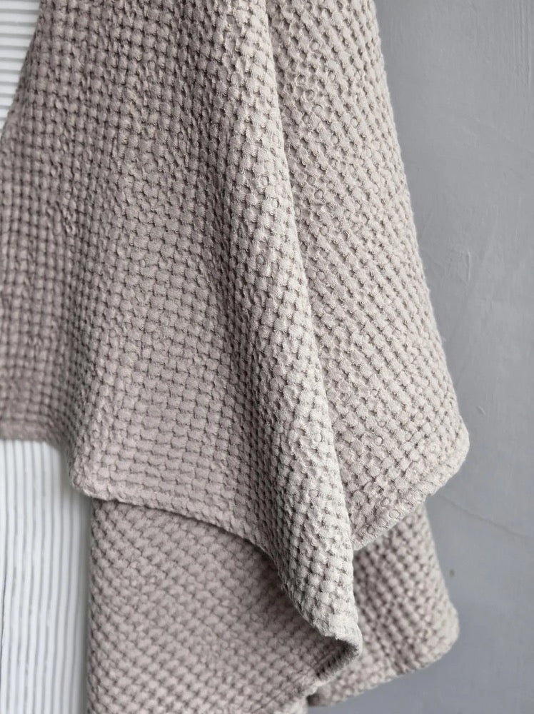 Waffle Linen Towel Set: Soft, Absorbent Linen-Cotton Blend