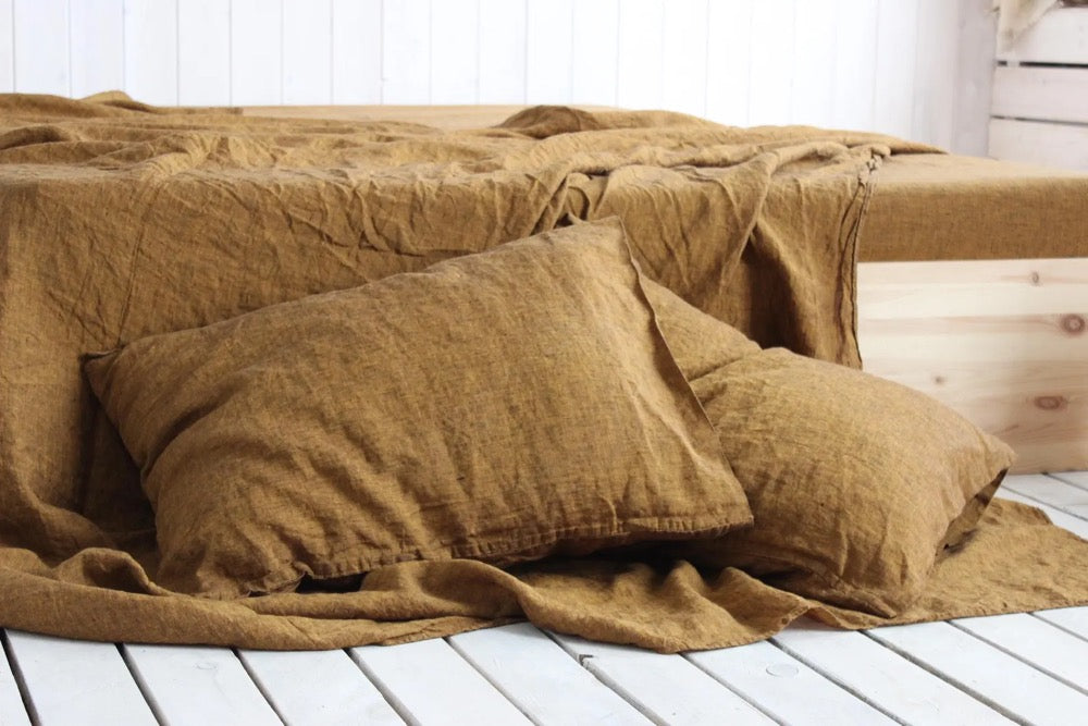 Hausewife style Linen Pillow Cover. Soft Organic Pillowcase Envelope Closure. Color and Size